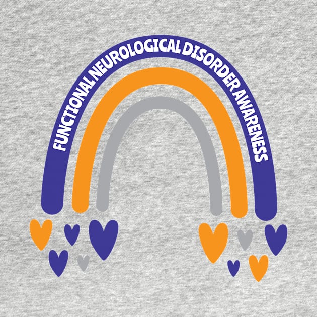 Functional Neurological Disorder Awareness Rainbow with hearts by Teamtsunami6